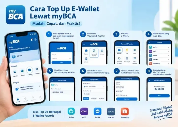 Cara Top Up DANA dan Saldo e-Wallet Lewat myBCA Tanpa Virtual Account